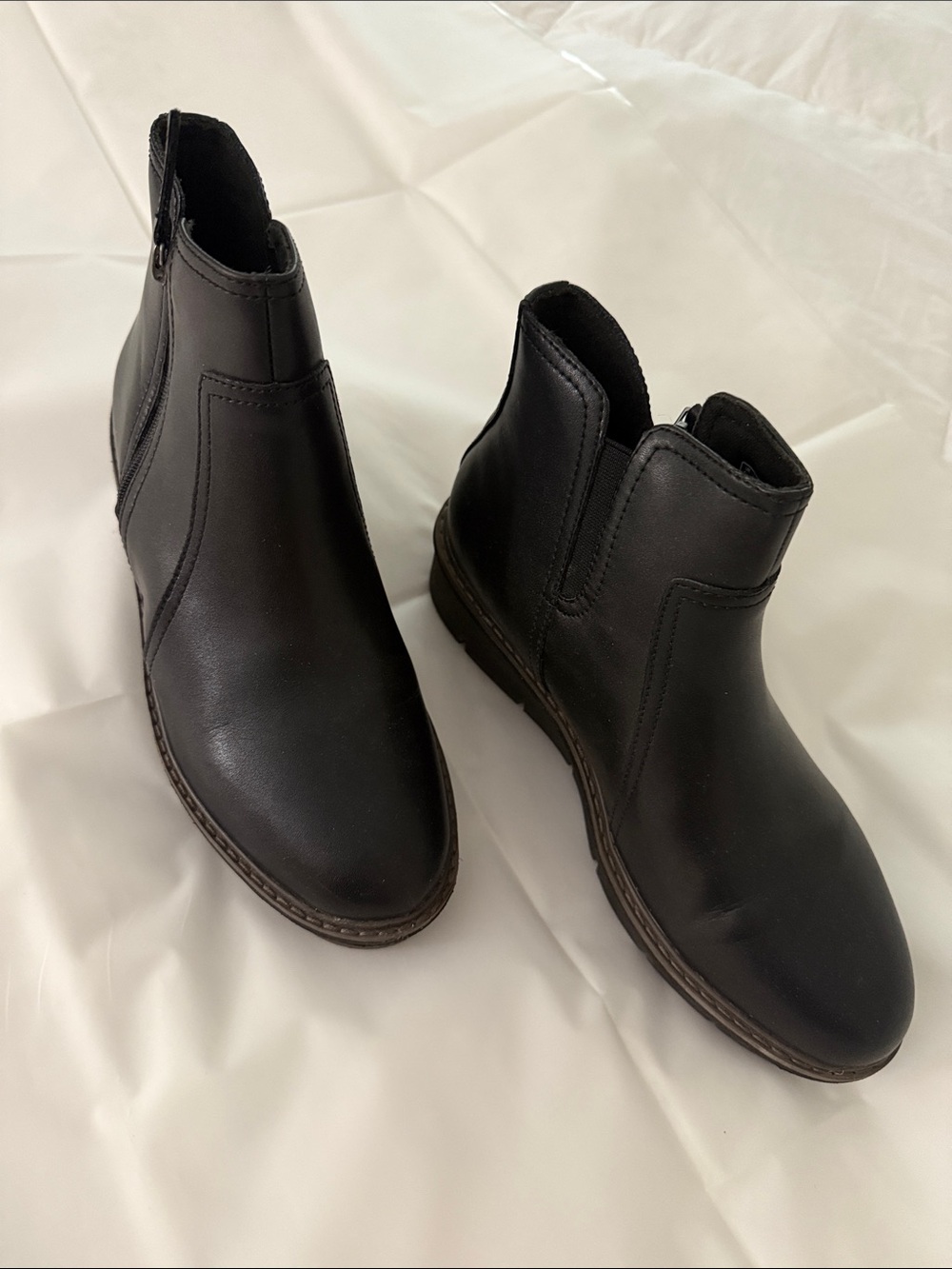 Clarks Black Leather Ankle Boots